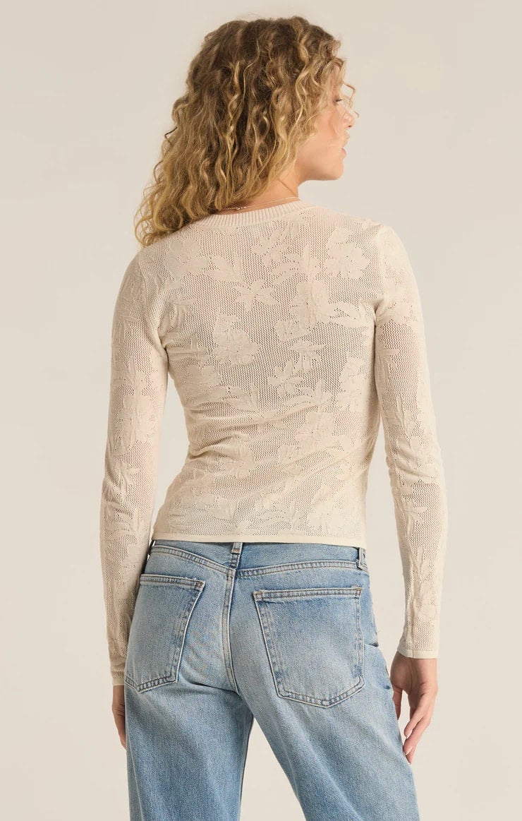 Z Supply Tibi Mesh Sweater - Sea Salt | Talk of the Town